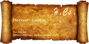 Herner Csaba névjegykártya